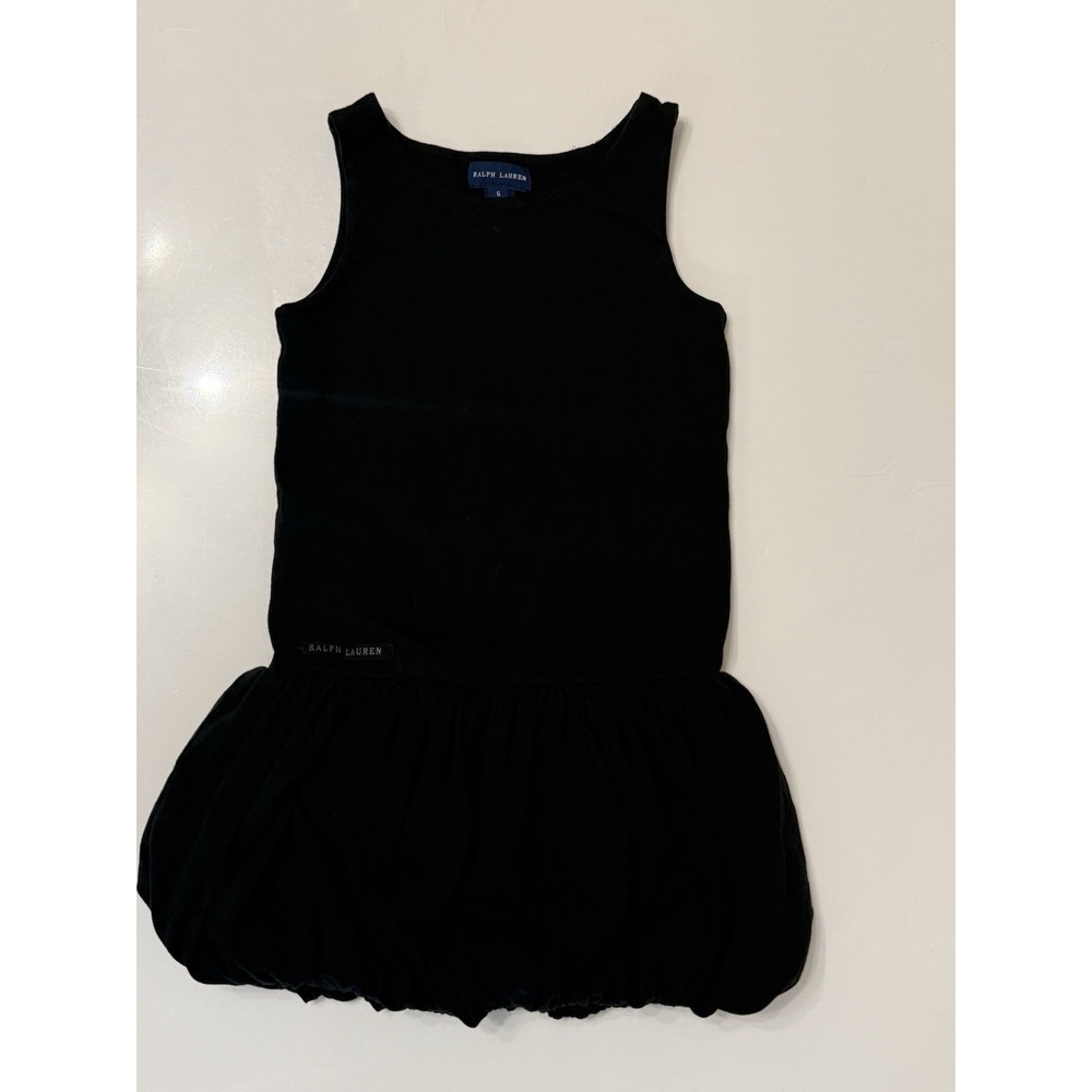 Ralph Lauren girl's size 6 black bubble hem dress pullover school